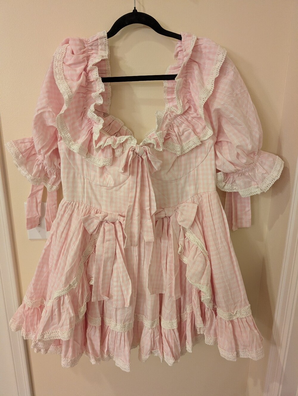 Selkie | NWT The Pink Gingham Mini Carriage Dress - Picture 2 of 6